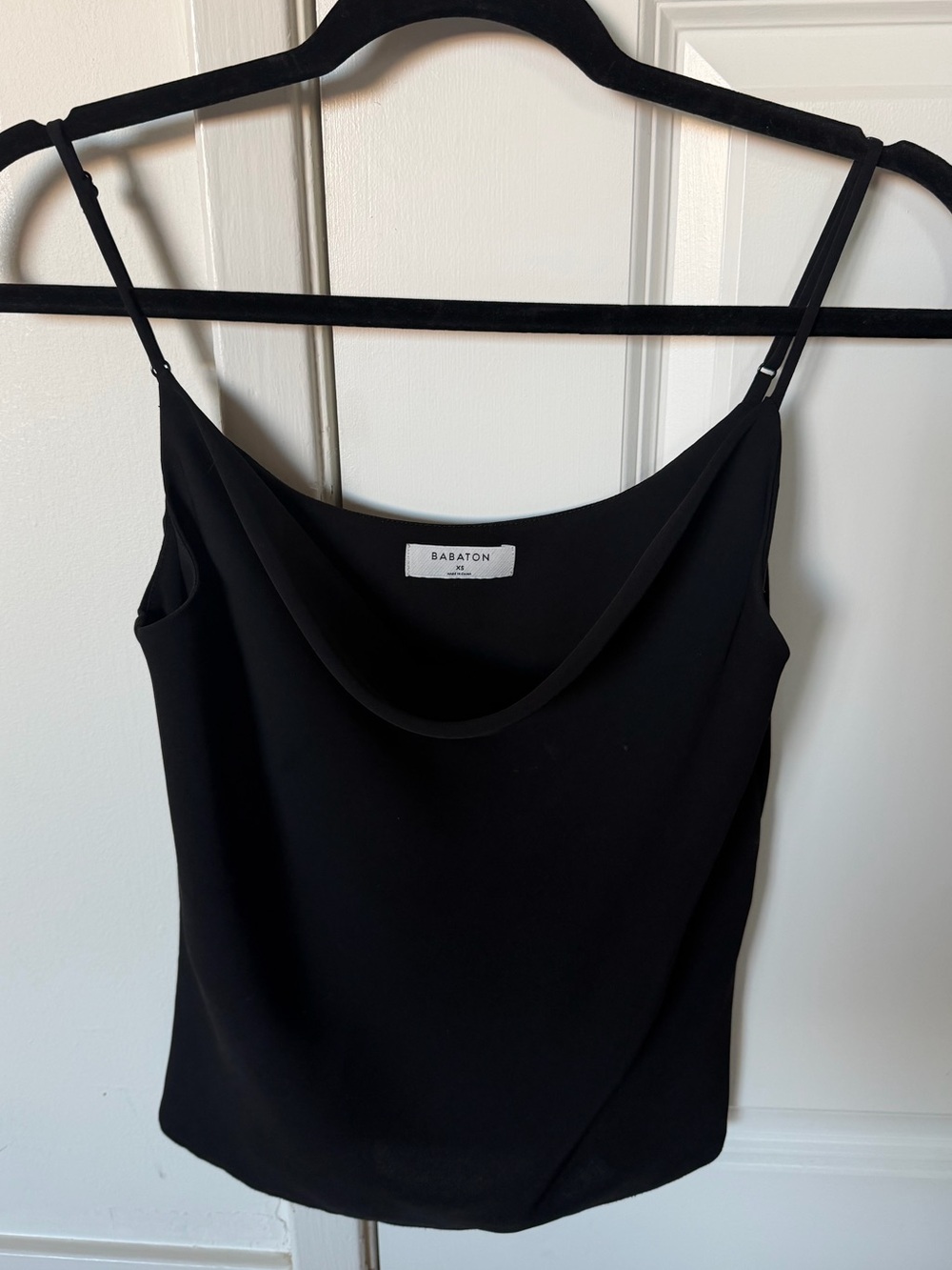 Aritzia Babaton Cowlneck Satin Camisole Black Size XS